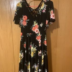 Floral black dress